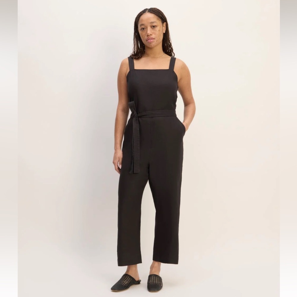 Everlane The Side Button Linen Jumpsuit Size 6
